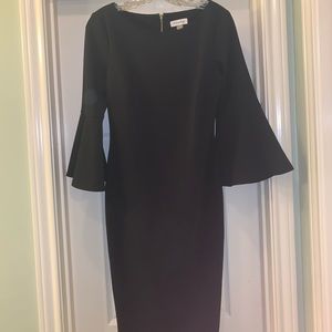 Calvin Klein black bell sleeved dress